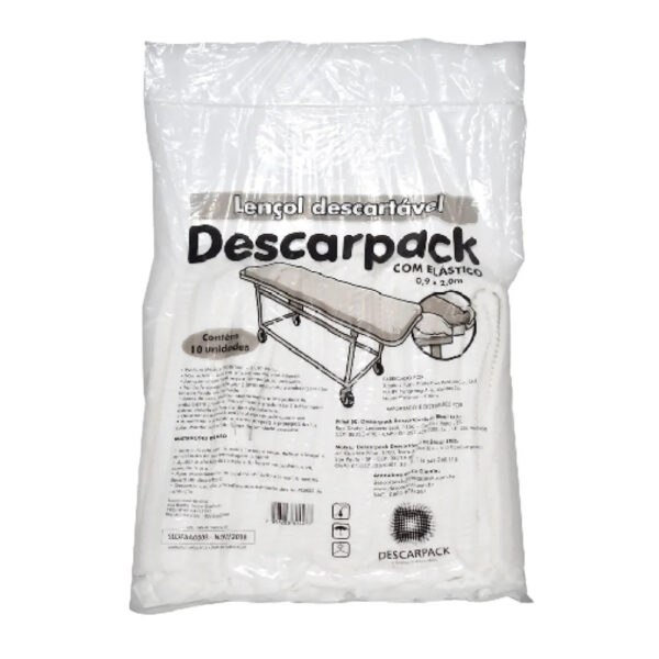 Lençol Descartável com Elástico para Maca 0,90x2m – Pacote com 10 unidades | Descarpack